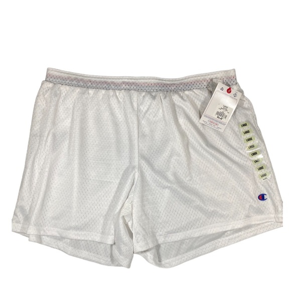 Champion Shorts Women’s Large White Authentic Mesh Shorts Warm Up Athletic - Picture 2 of 11